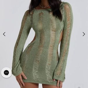 Jaded london open back mini dress umbra